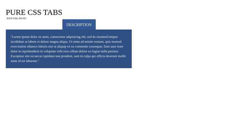 Pure CSS Tabs #1 CSS