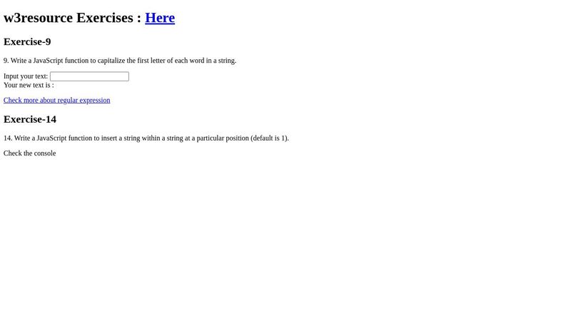 w3resource Exercises