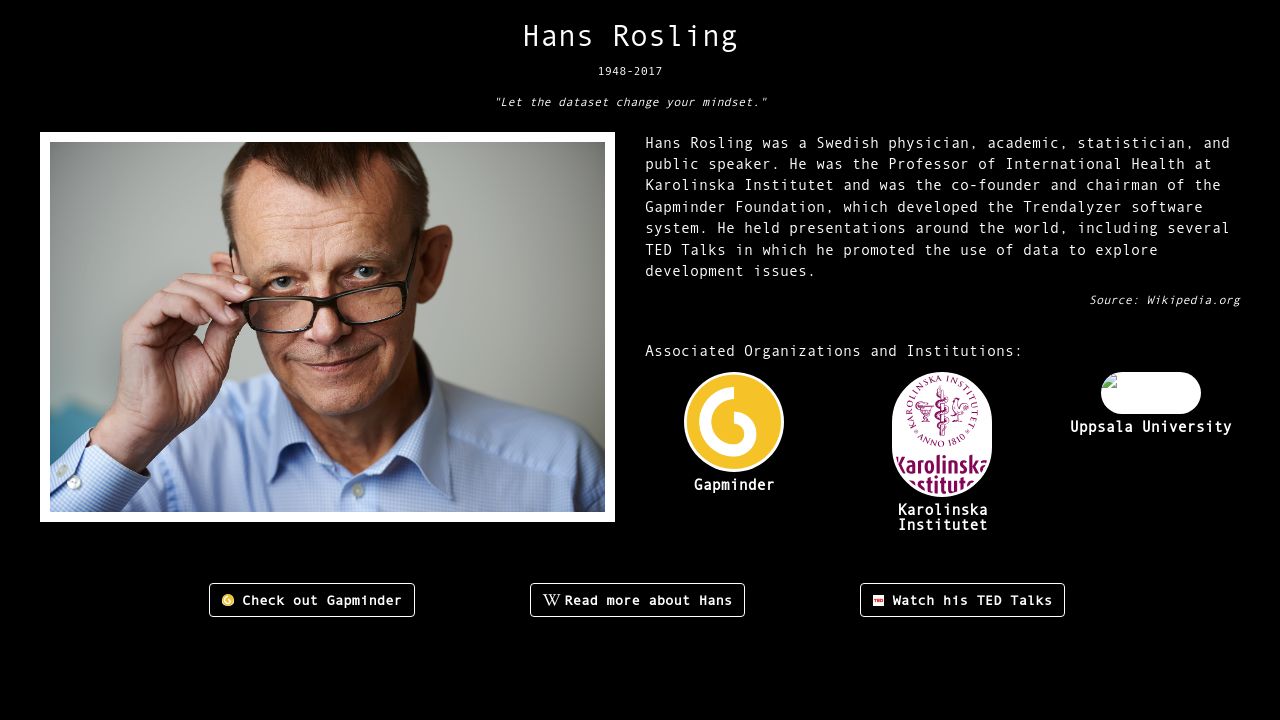 Hans Rosling, Speaker