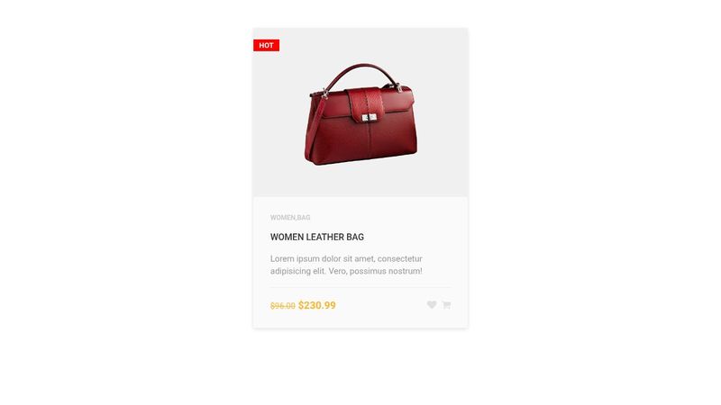 HTML CSS Product Card UI design