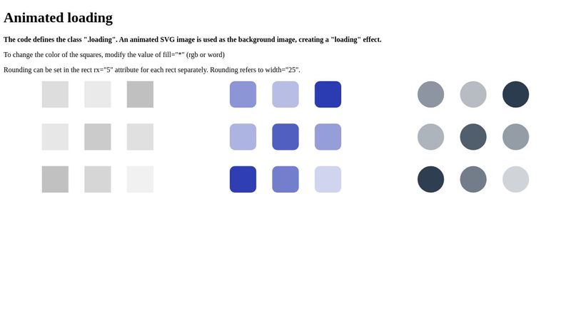 Animated loading [HTML, CSS includes SVG]