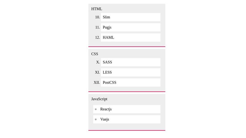 CSS Lists
