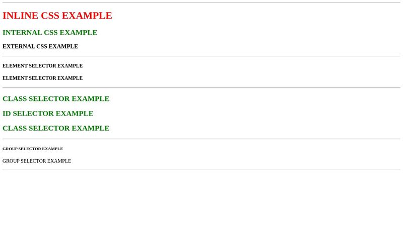 CSS styling examples