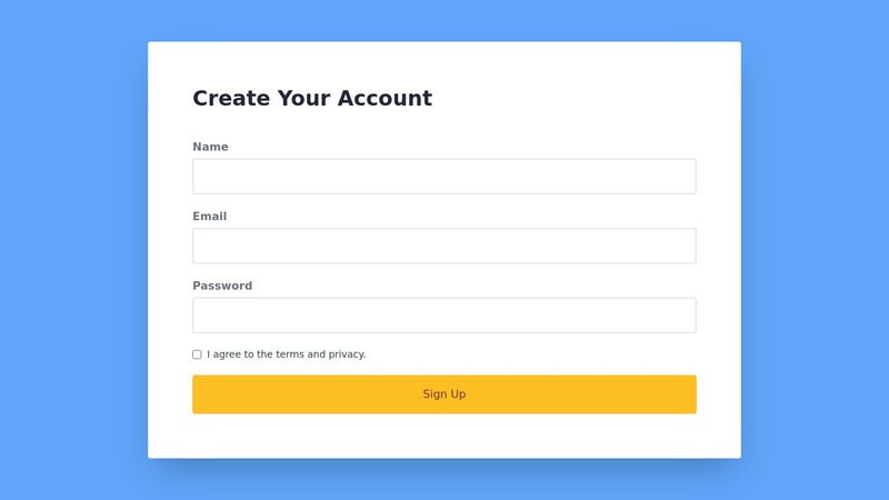 Tailwind Signup Form