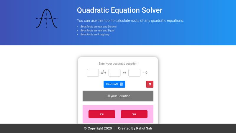 Quadratic Equation Solver 7657