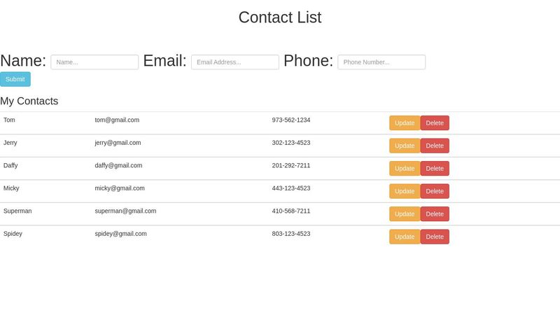 Basic JS Contact List