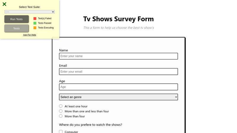 CodePen - Tv Shows Form