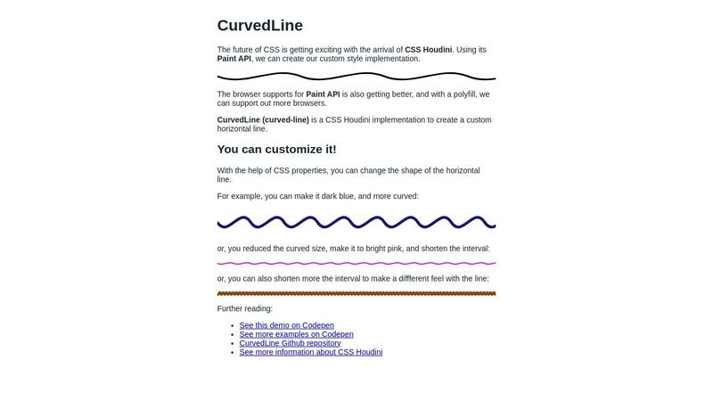 CurvedLine, a CSS Houdini's Custom Horizontal Line