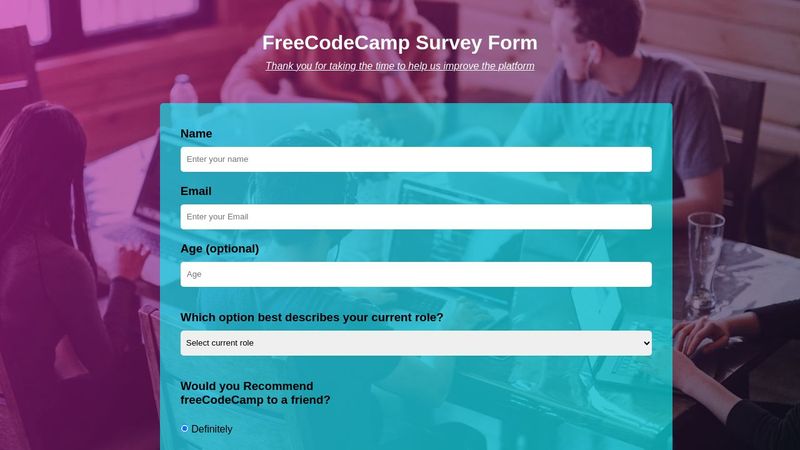 Free Code Camp Survey Form