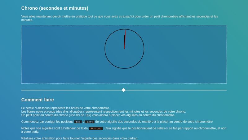 CSS - ex-8 - animation chrono