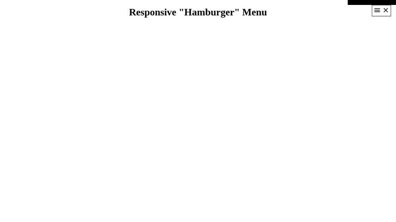 Responsive "Hamburger" Menu