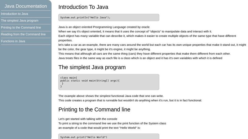 Java Documentation