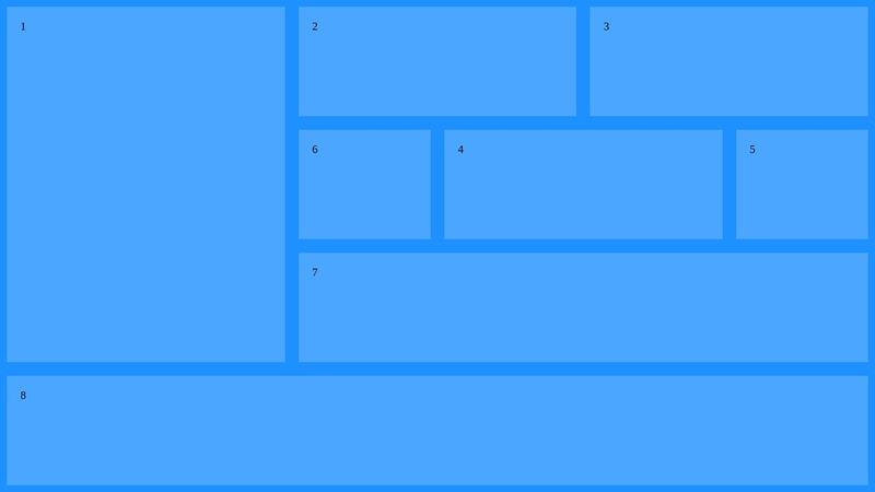 CSS based wallboard grid
