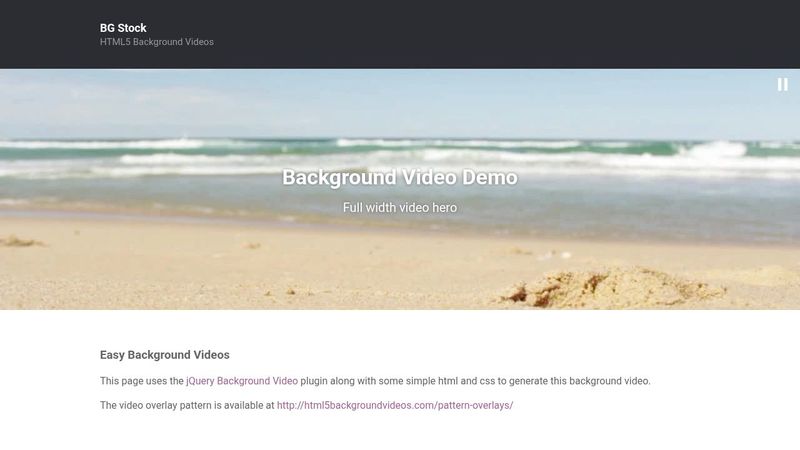 Responsive HTML5 Background Video Demo