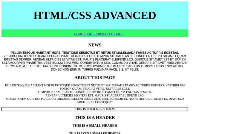 Advanced HTML/CSS
