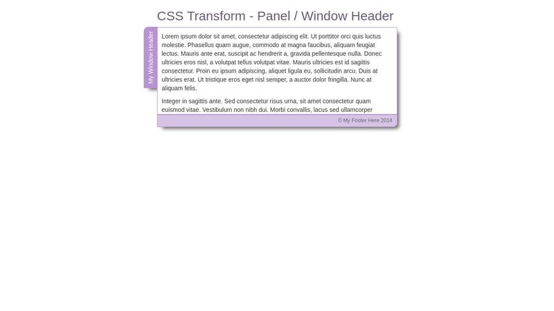 CSS Panel / Window