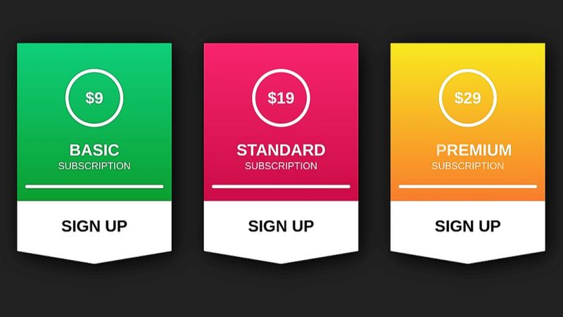 Price cards animation