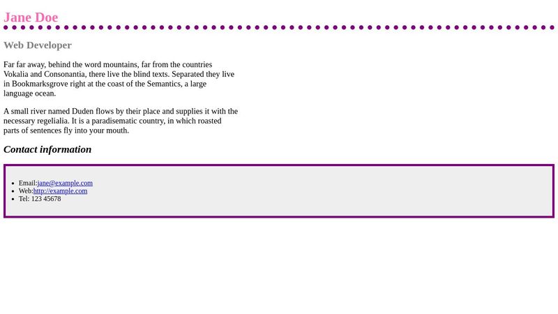 Html and Css Challenge
