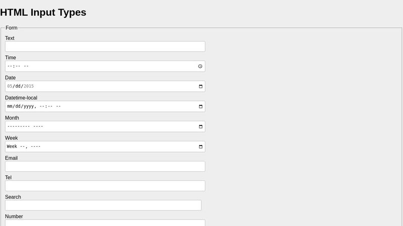 HTML5 Input Types