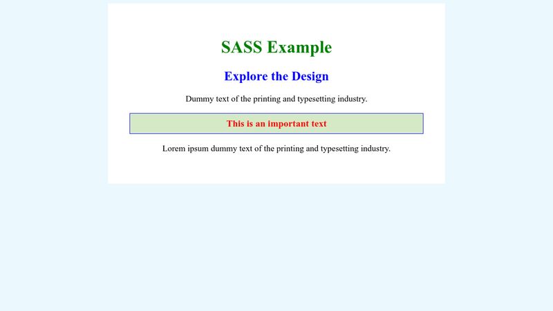 Simple SASS Example