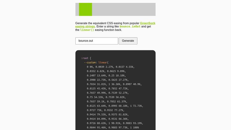 Convert GSAP Ease to CSS linear()
