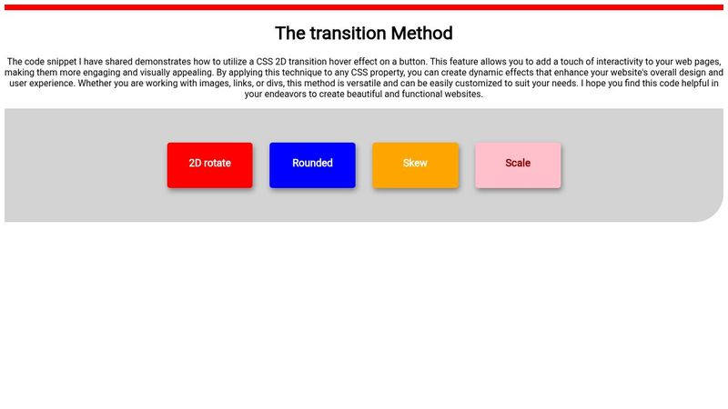 CSS transition, transform methods