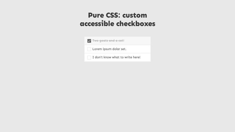 Pure CSS: Custom accessible checkboxes