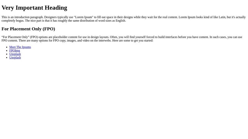 Very Basic HTML Page