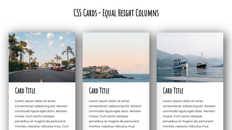 CSS Cards - Equal Height Columns