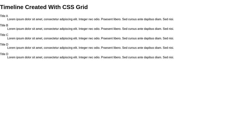 Responsive Timeline using CSS Grid & Grid Template Areas( Pug, Sass ...
