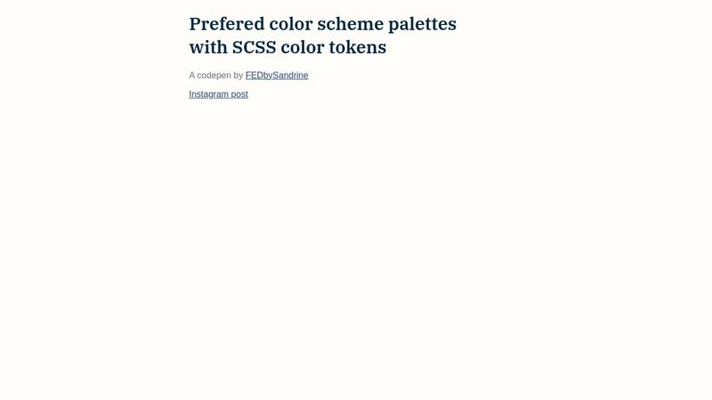 Preferred color scheme palettes with SCSS color tokens