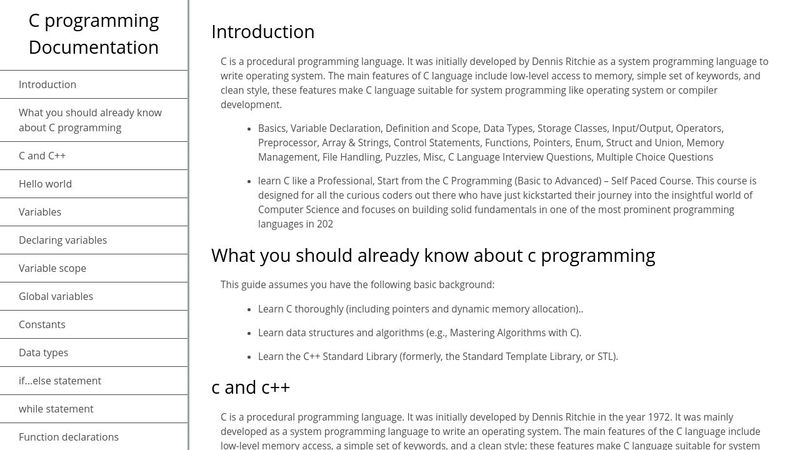 C Programming Documentation