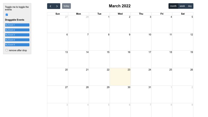 Full Calendar Js PlayGround