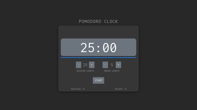 CodePen - FreeCodeCamp - Pomodoro Clock