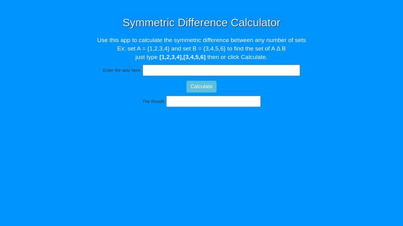 Symmetric Difference Calculator
