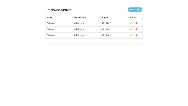 Bootstrap Table with Add, Edit and Delete Row