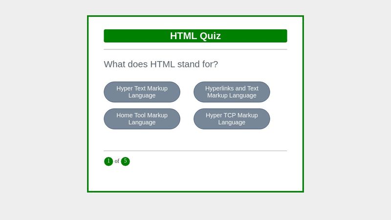 HTML Quiz App using JavaScript