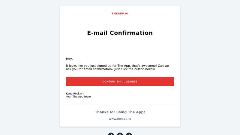 Email Template #1 Email Confirmation - tailwindcss