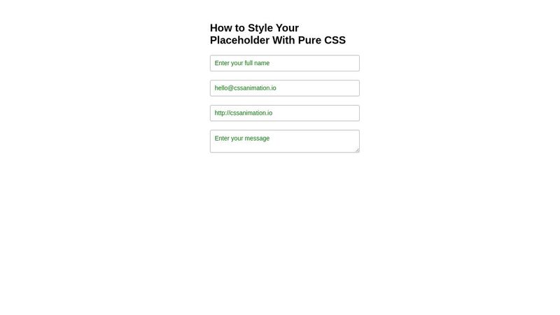How to Style Your Placeholder With Pure CSS