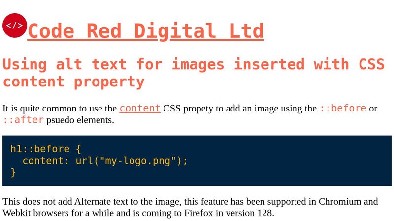 alt text for CSS Content image