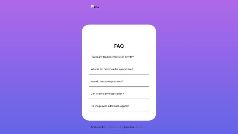 Frontend Mentor: Accordion
