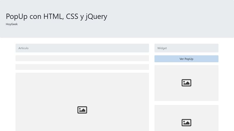 PopUp con HTML, CSS y jQuery image.