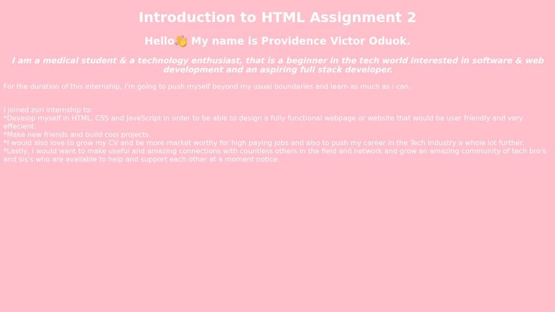 Intro to HTML Assignment 2