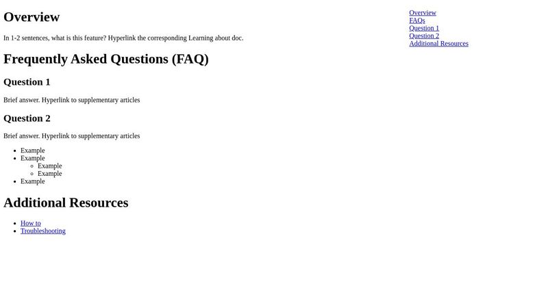 FAQ Template