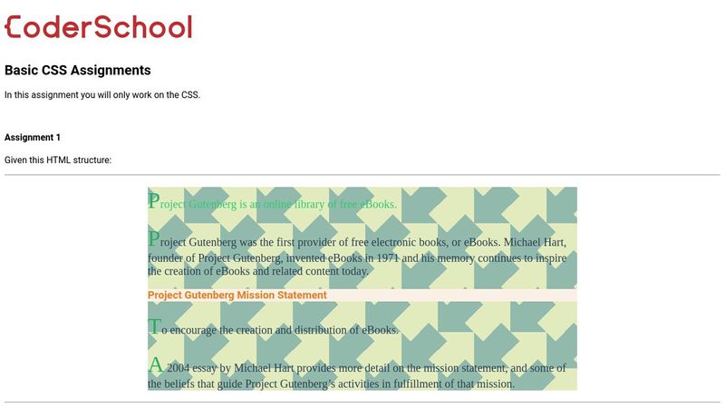 Basic CSS Assignments