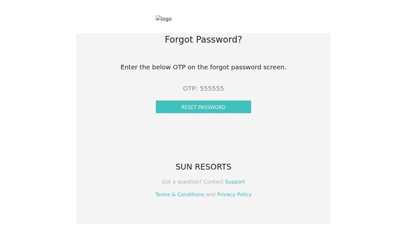 SUN Forgot Password Template