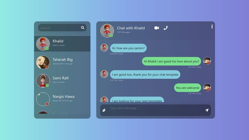 Elegant Bootstrap 4 message chat box template
