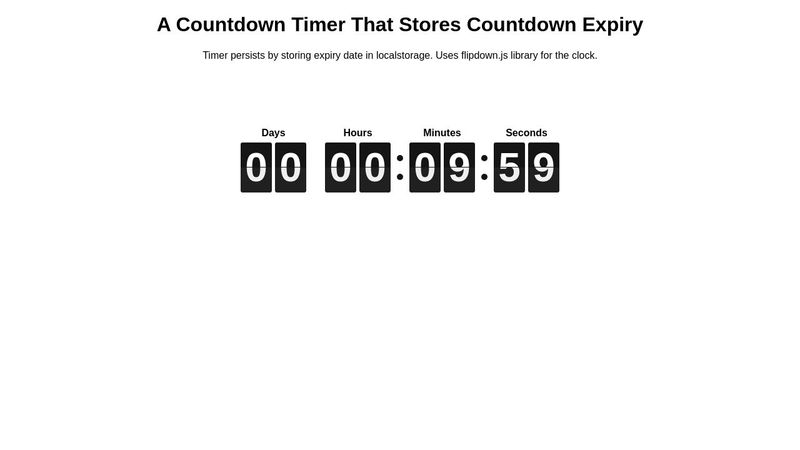 Flip Clock - Using FlipDown.js