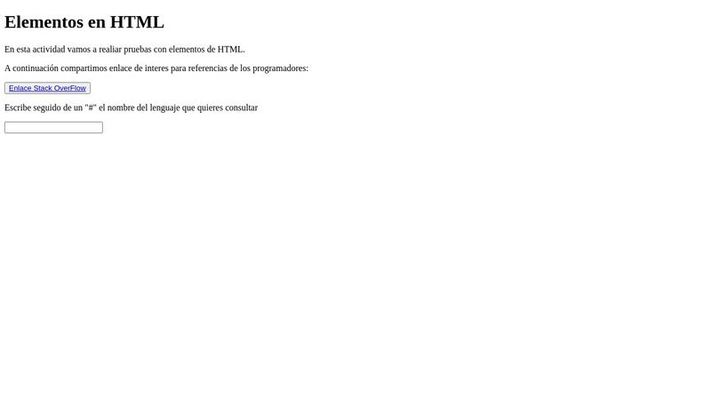 Elementos en HTML