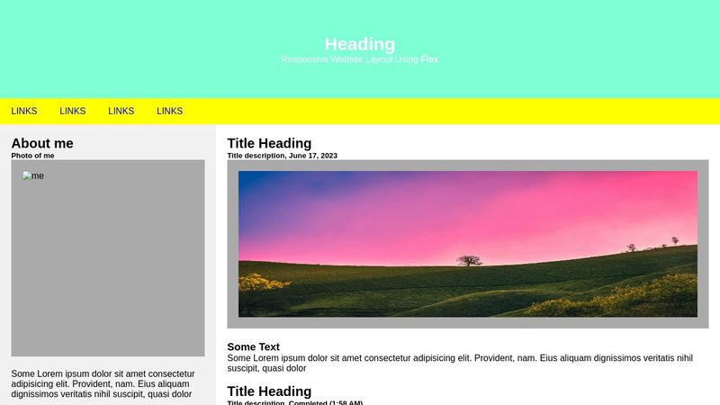 responsive website layout using flex